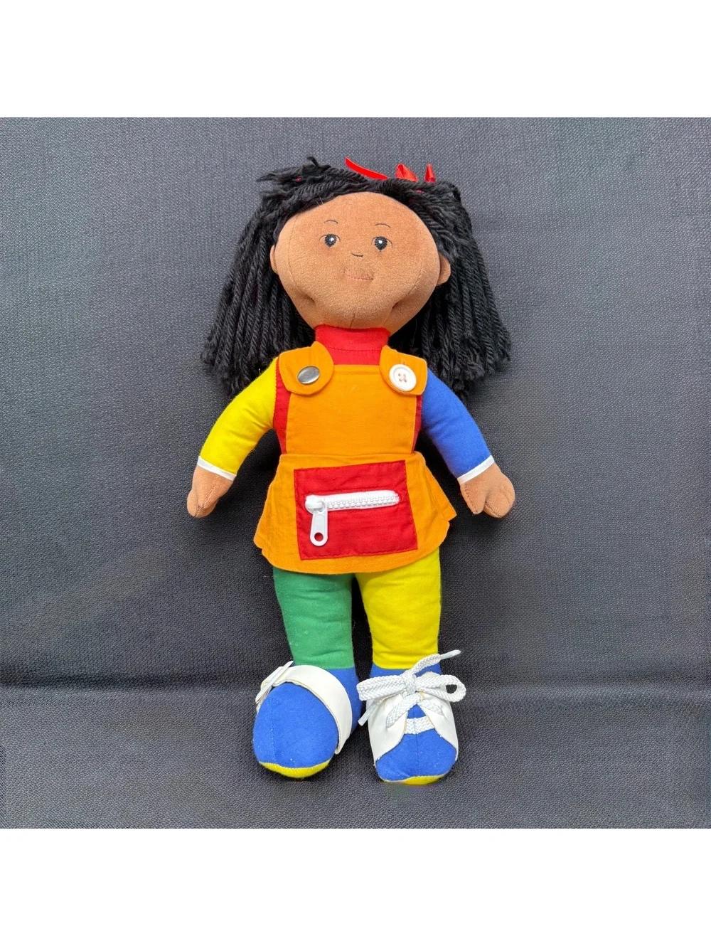 Childrens Factory Learn To Dress Activity Doll Zipper Snap Lace Tie Plush Toy